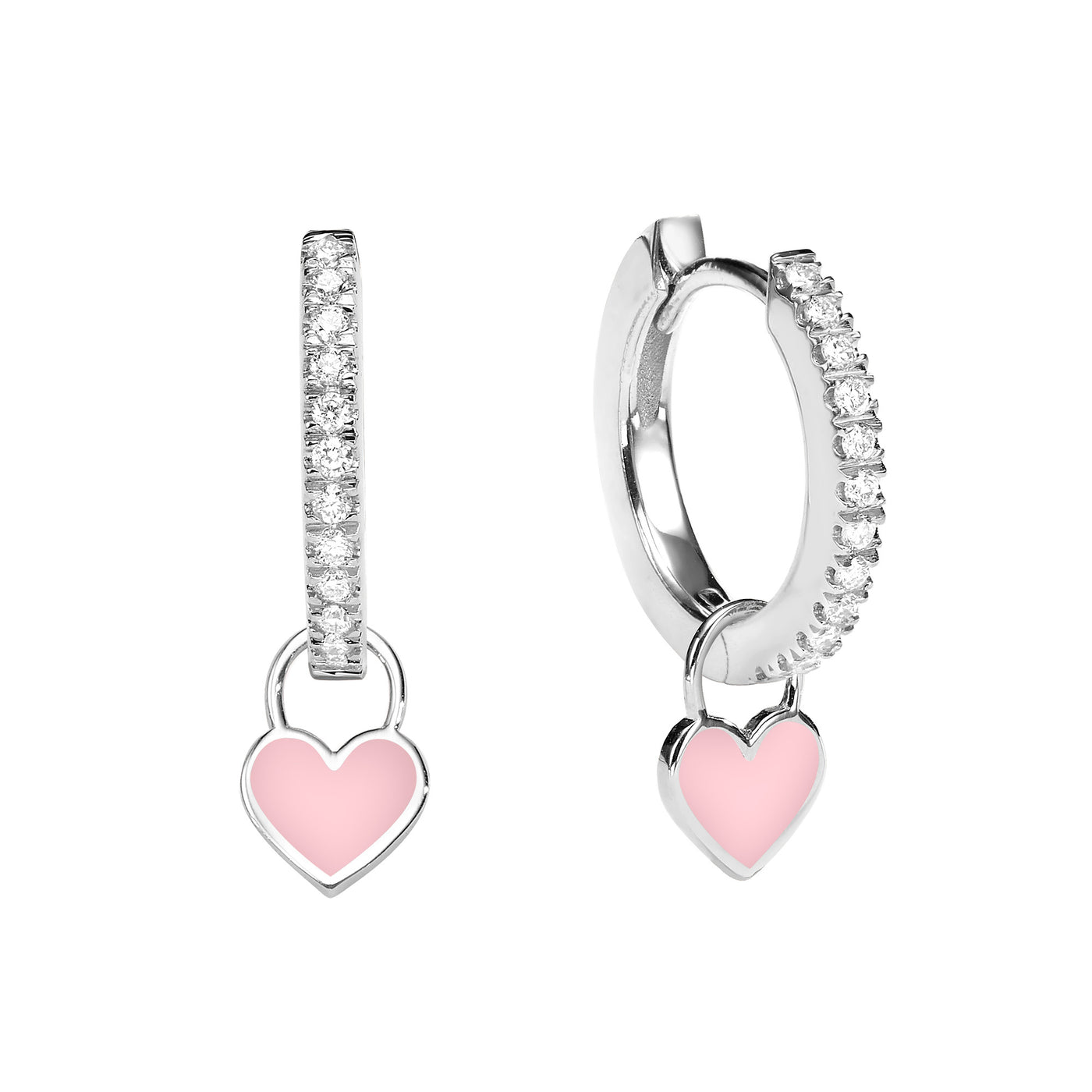Midi Gypsy hearts earrings- Light pink