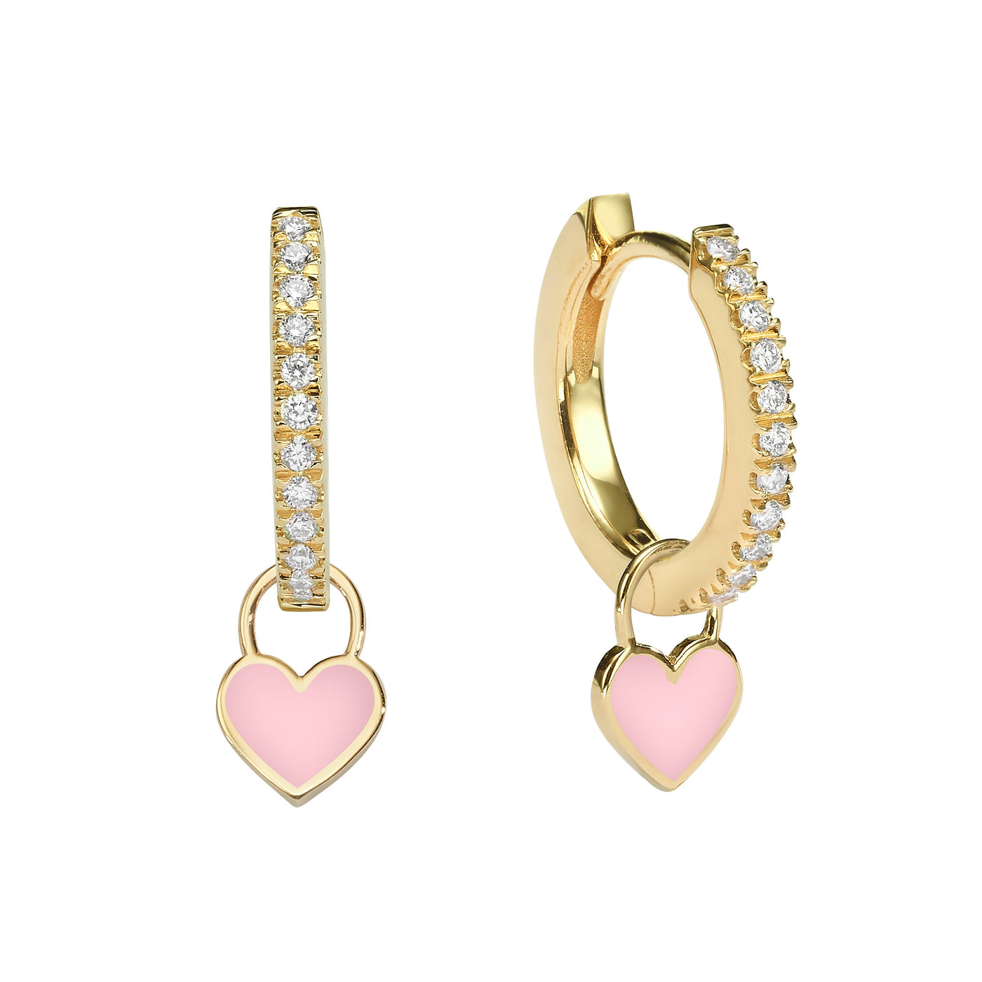 Midi Gypsy hearts earrings- Light pink