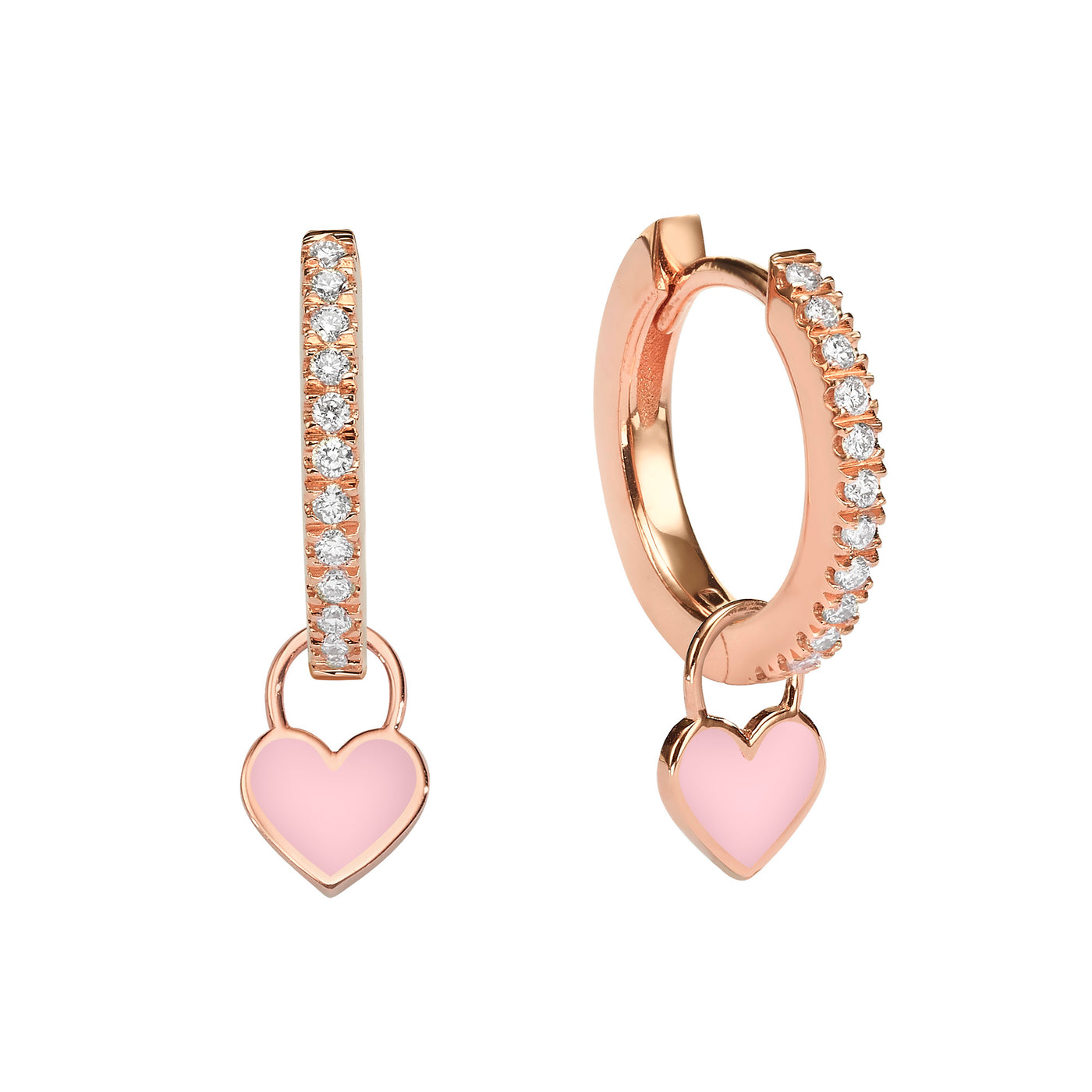 Midi Gypsy hearts earrings- Light pink