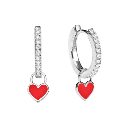 Midi Gypsy hearts earrings- red