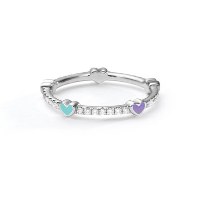 5 Hearts Classic Diamonds Ring- MULTI