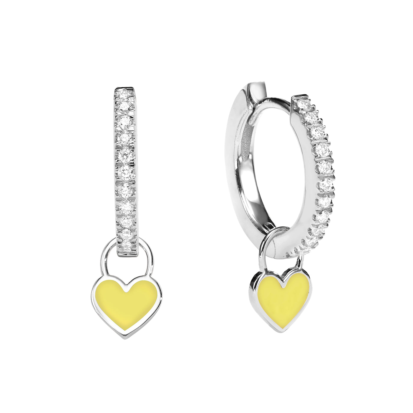 Midi Gypsy hearts earrings- Lemon Yellow