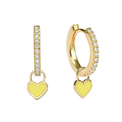 Midi Gypsy hearts earrings- Lemon Yellow