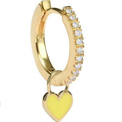 Single Midi Gypsy hearts earring - Yellow