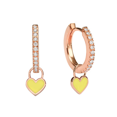 Midi Gypsy hearts earrings- Lemon Yellow