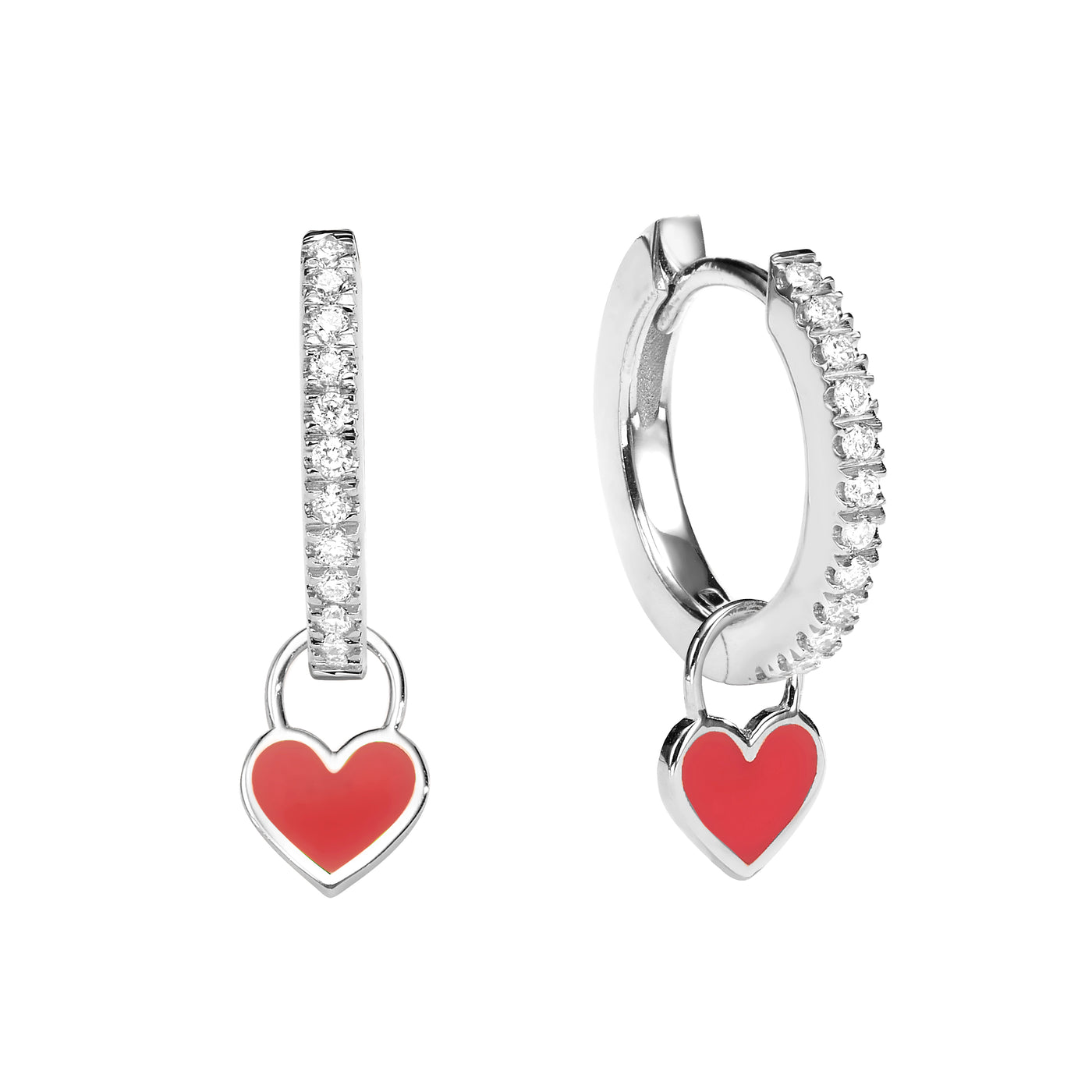 Midi Gypsy hearts earrings- red NOCO