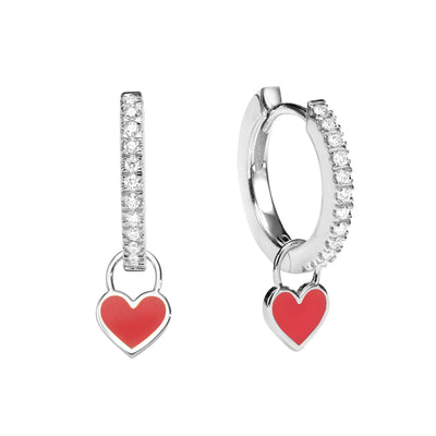 Midi Gypsy hearts earrings- red NOCO