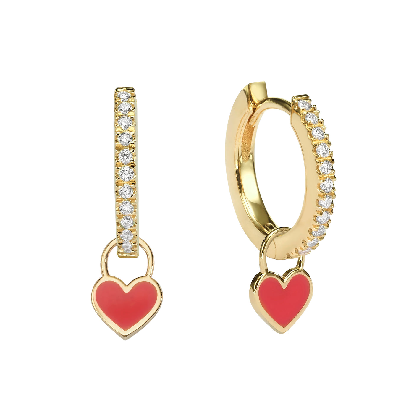 Midi Gypsy hearts earrings- red NOCO