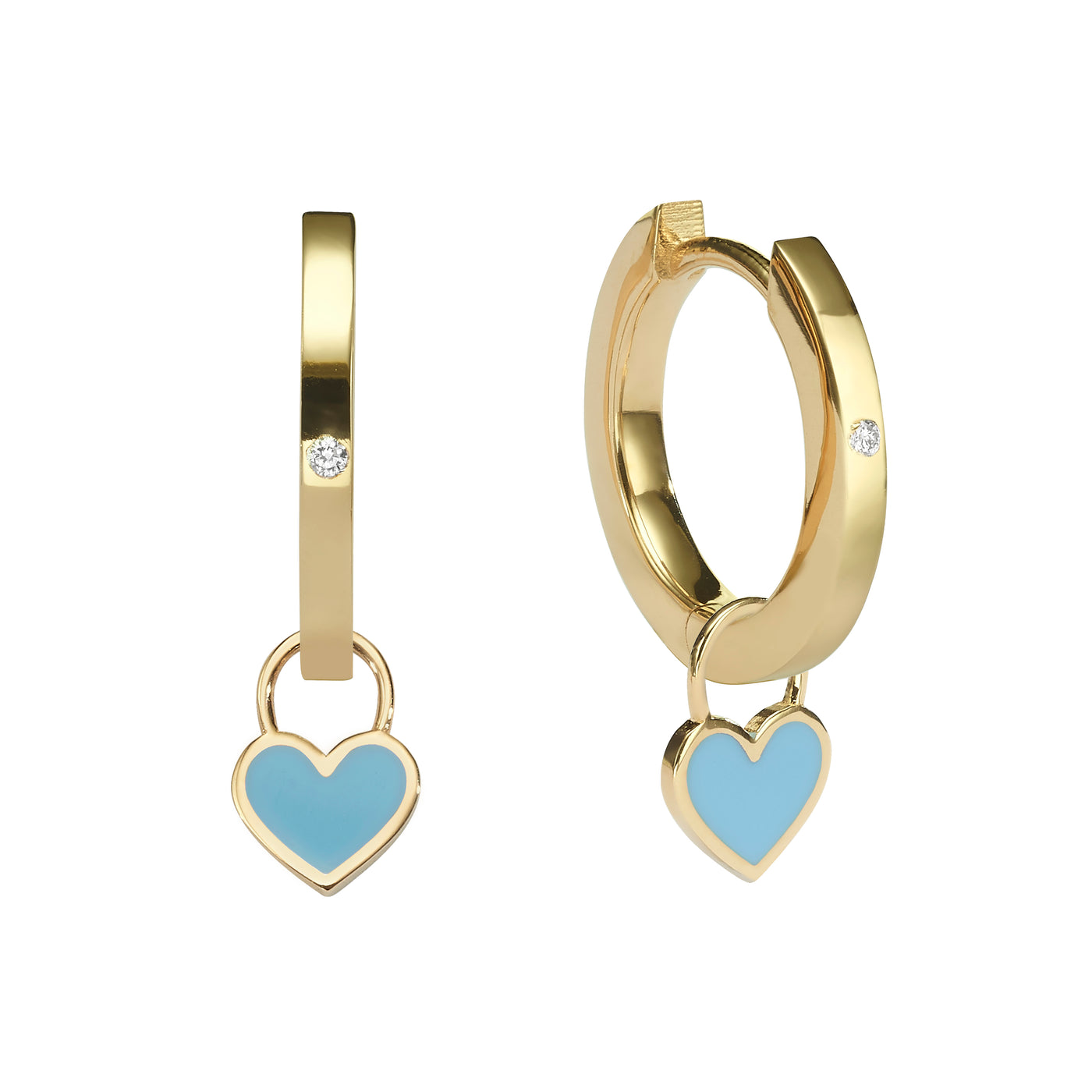 Midi Gypsy gold hearts earrings