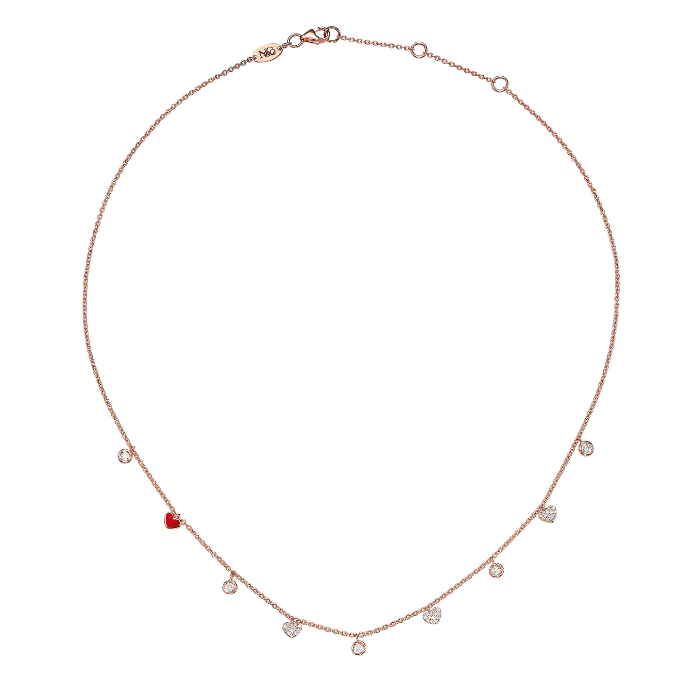 Capri diamonds hearts Necklace
