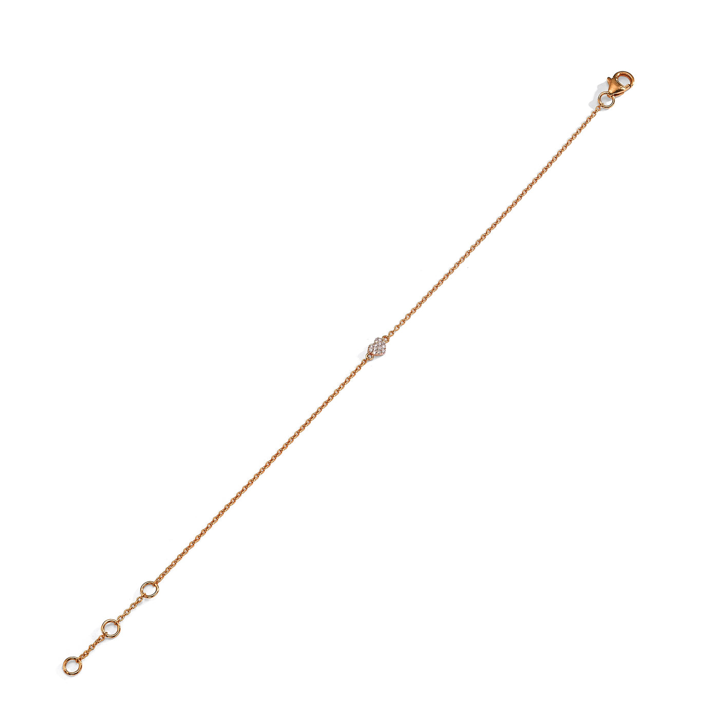 Double side diamonds heart Bracelet