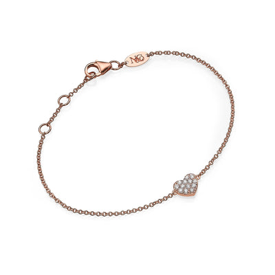 Double side diamonds heart Bracelet (M)