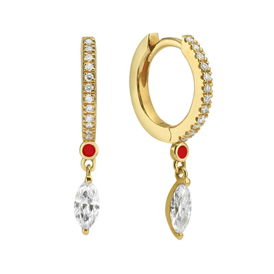 MENDI marquise cut earrings - Red