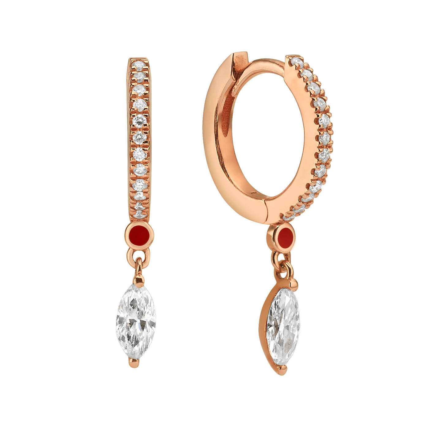 MENDI marquise cut earrings - Red