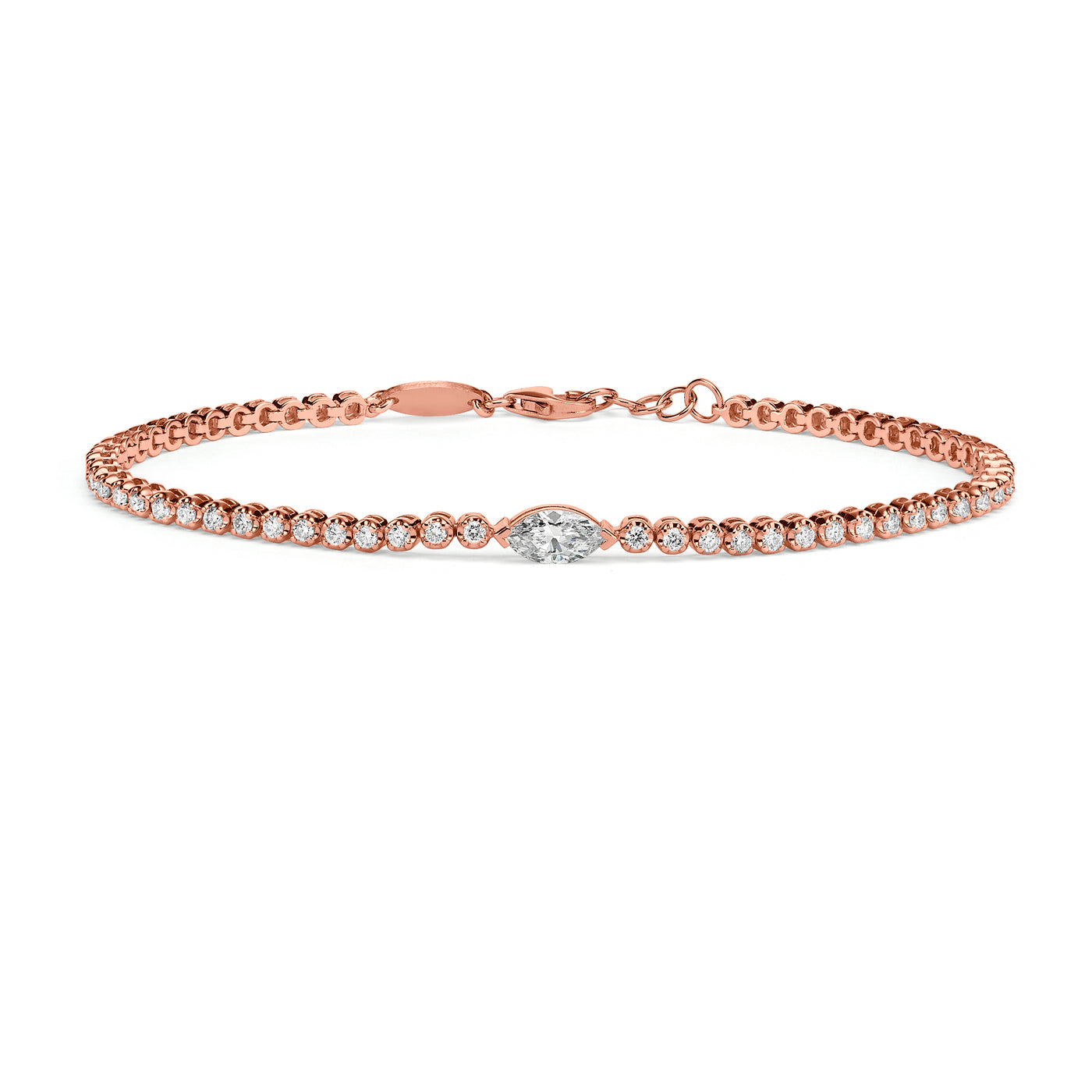 Center Marquise cut diamond tennis bracelet
