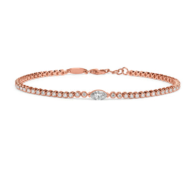 Center Marquise cut diamond tennis bracelet