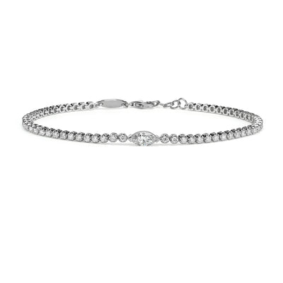 Center Marquise cut diamond tennis bracelet