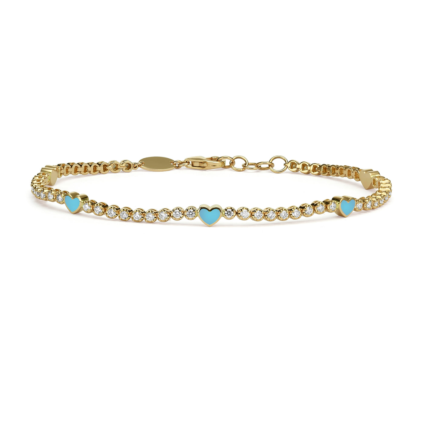 5 hearts mini tennis bracelet