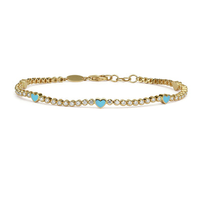 5 hearts mini tennis bracelet