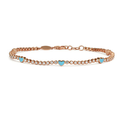 5 hearts mini tennis bracelet