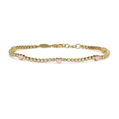 5 hearts mini tennis bracelet