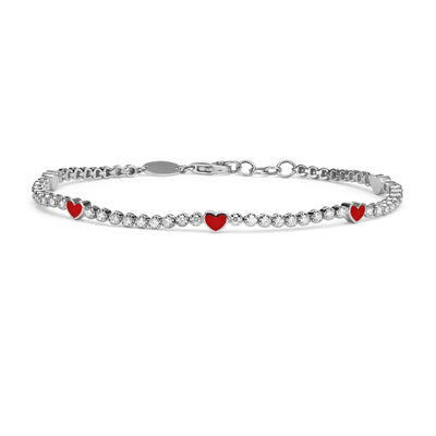 5 hearts mini tennis bracelet