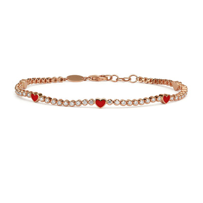 5 hearts mini tennis bracelet