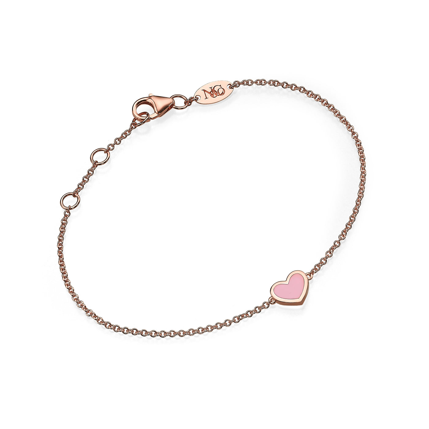 Double side diamonds heart Bracelet (M)