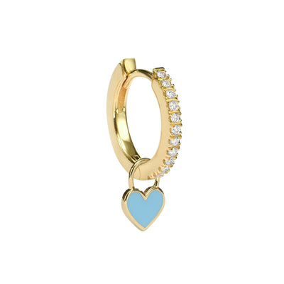 Single Midi Gypsy hearts earring - Turquoise